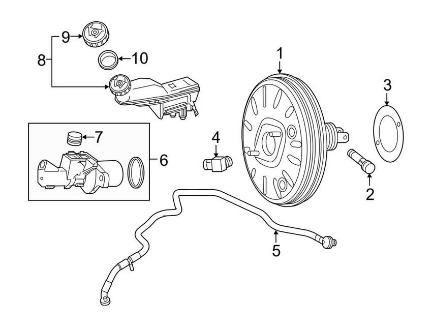 Mercedes Brake Master Cylinder Reservoir 2464300202